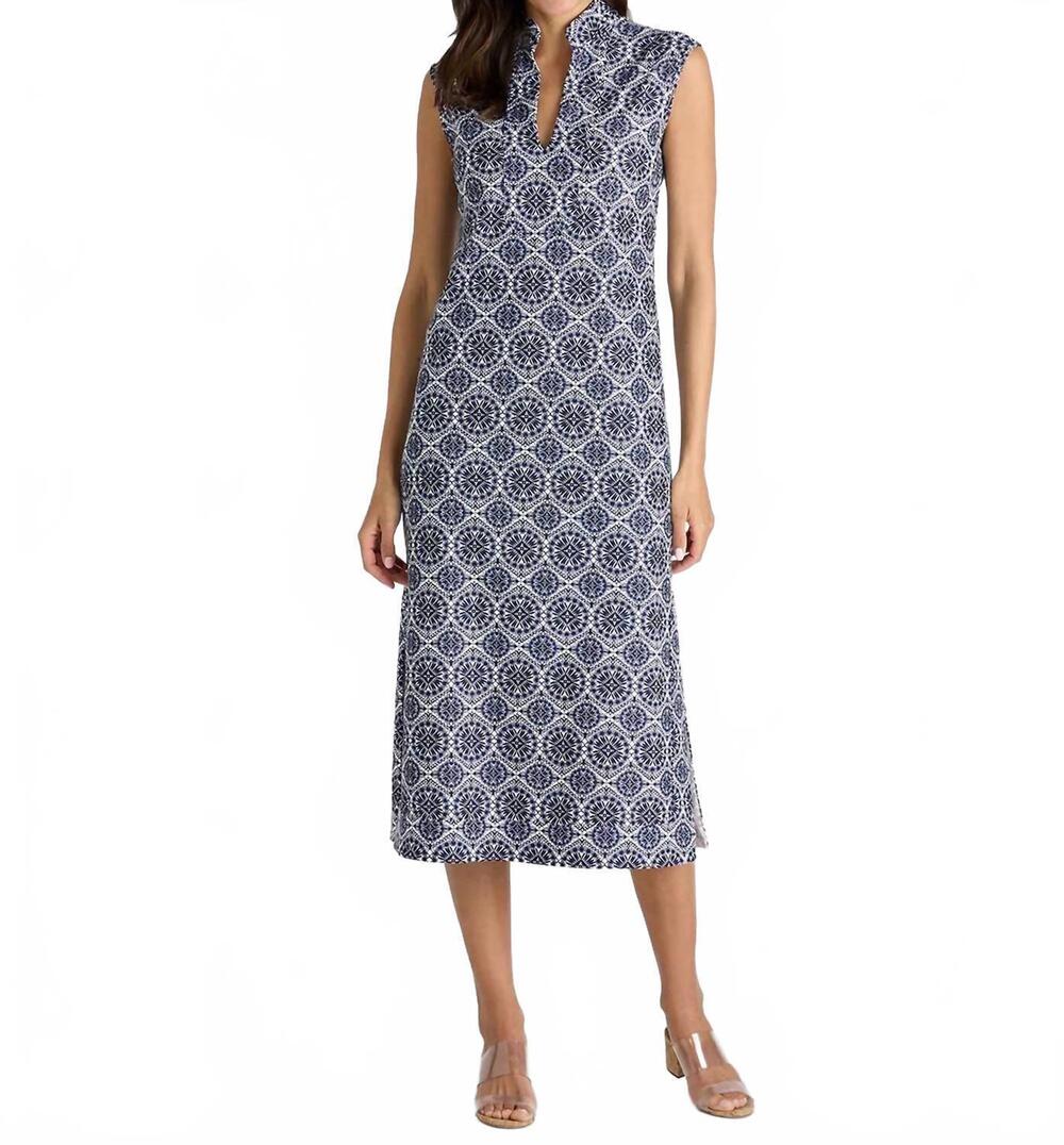 NEW JUDE CONNALLY kristen maxi dress in tribal medallion navy